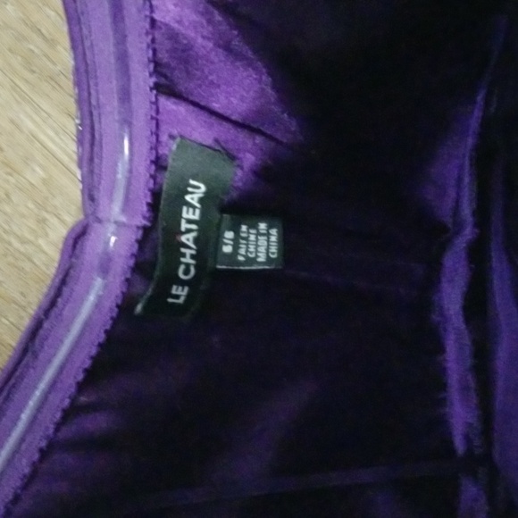 (5/6) LE CHÂTEAU Sequined Empire Waist High Low Jewel Tone Dress Prom Graduation - Picture 3 of 11